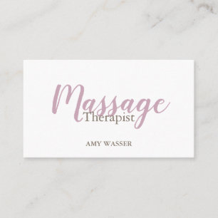 Modernes Massagetherapeut-Skript Rosa Visitenkarte