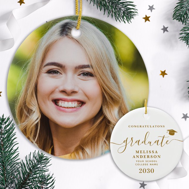 Modernes, maßgeschneidertes Foto Einfaches Abschlu Keramik Ornament (Von Creator hochgeladen)