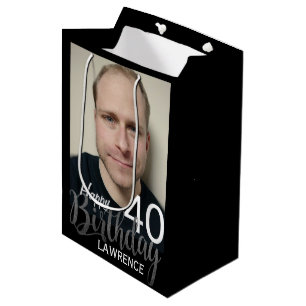 Modernes, maßgeschneidertes Foto und jedes Alter Mittlere Geschenktüte