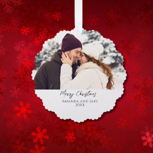 Modernes, maßgeschneidertes Weihnachts-Foto Ornament Karte