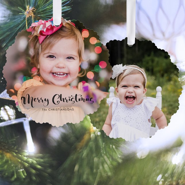 Modernes, maßgeschneidertes Weihnachtstypografie-F Ornament Karte (Von Creator hochgeladen)