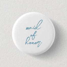 Modernes Matching Trauzeugin Bach Party | Blau Button