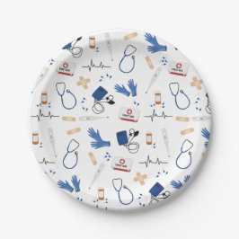 Modernes medizinisches Krankenpflegemuster Pappteller