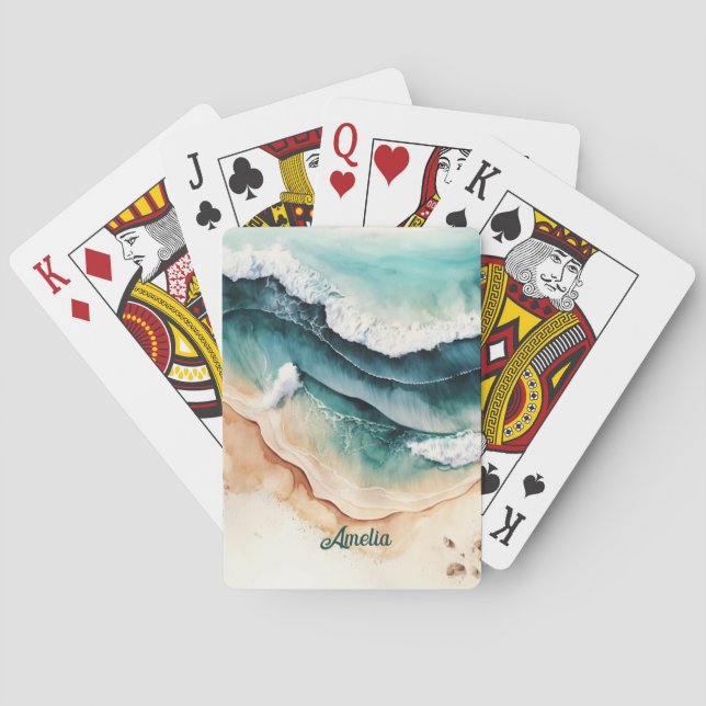 Modernes Meer an der Küste Spielkarten (Rückseite)