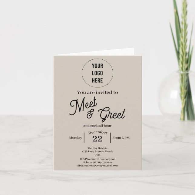 Modernes Meeting und Begrüßung Business minimalist Einladung (Vorderseite)
