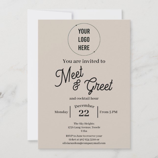Modernes Meeting und Begrüßung Business minimalist Einladung (Vorderseite)