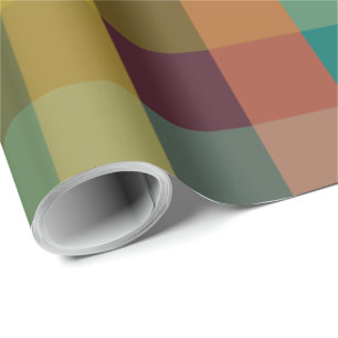 Modernes, mehrfarbiges Retro-Karo-Muster des Mitte Geschenkpapier