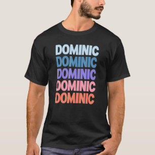 Modernes, mehrfarbiges Text Dominic T-Shirt