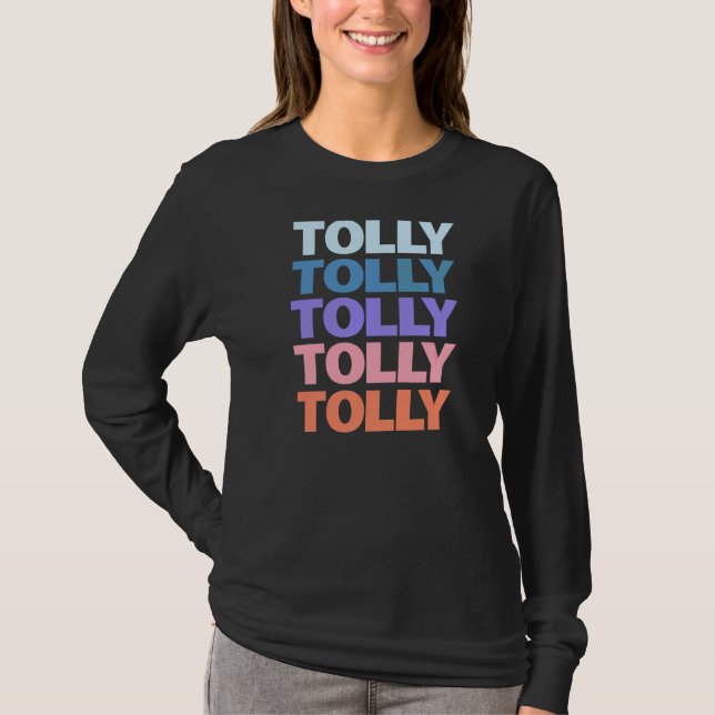 Modernes, mehrfarbiges Textdesign T-Shirt (Vorderseite)