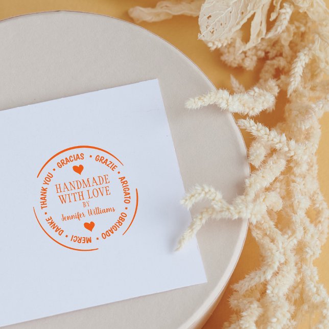 Modernes mehrsprachiges Dankeschön an Sie, handgef Gummistempel (Von Creator hochgeladen)