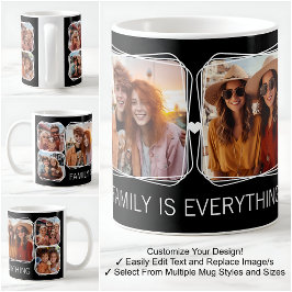 Modernes Memory 6-Fotocollage-Template Schwarz C00 Kaffeetasse