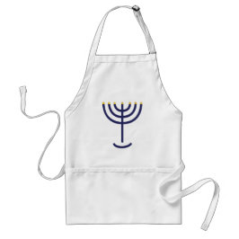 Modernes Menorah Blue Gold Flat Design Schürze