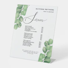 Modernes Menü im Bereich Foliage Greenery Hair Sty