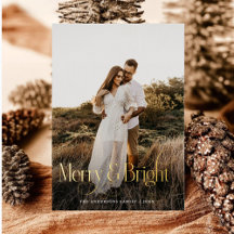 Modernes Merry & Bright Foto kariert Tartan
