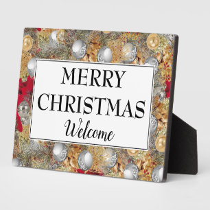 Modernes MERRY CHRISTMAS Willkommen Fotoplatte