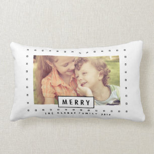 Modernes Merry Holiday Foto Throw Kissen