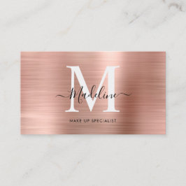 Modernes Metallic-Rose-Monogramm Visitenkarte