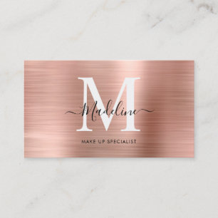 Modernes Metallic-Rose-Monogramm Visitenkarte
