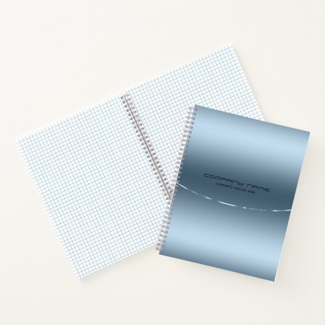 Modernes, metallisch blaues Edelstahl-Aussehen Notizbuch (Innenseite)