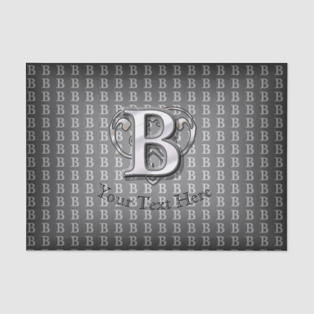 Modernes Metallisches Monogramm (B) Seidenpapier (Vorderseite)