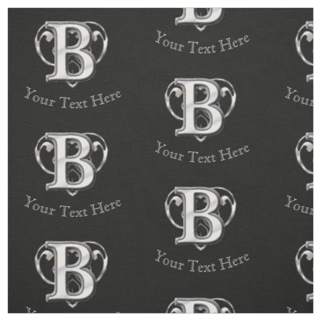 Modernes Metallisches Monogramm (B) Stoff (Muster)