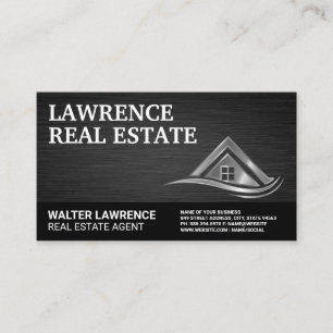 Modernes Metallisches Real-Anwesen-Logo Visitenkarte