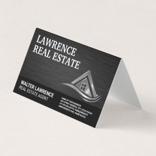 Modernes Metallisches Real-Anwesen-Logo Visitenkarten