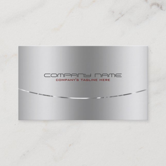 Modernes, metallisches Silber-Design aus rostfreie Visitenkarte (Vorderseite)