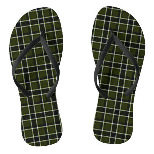 Modernes Militärmodell Tartan Khaki Muster Flip Flops