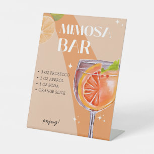 Modernes Mimosa Bar Aperol Spritz Brautparty Sockelschild
