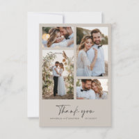 Modernes Mindest-Foto für Hochzeiten danke grau