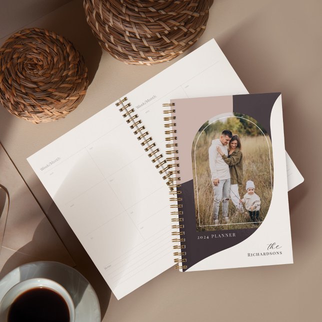 Modernes Minimal Abstrakt Arch Family Foto Stilvol Planer (Modern Minimal Abstract Arch family Photo Stylish Planner)