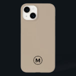Modernes Minimal-Beige Monogramm Case-Mate iPhone 14 Hülle<br><div class="desc">Moderne Minimalistische Beige Schwarz Monogram Emblem Phone Case. Einfaches Schwarz-Beige-Monogramm-Emblem mit mit Monogramm Initial in moderner Typografie auf schlichtem schlichtem,  beigen Hintergrund.</div>