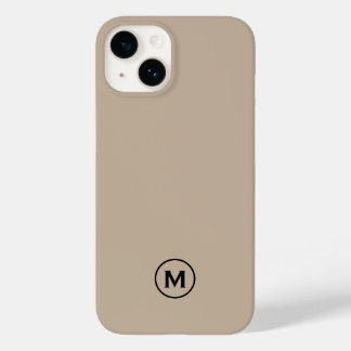 Modernes Minimal-Beige Monogramm Case-Mate iPhone 14 Hülle