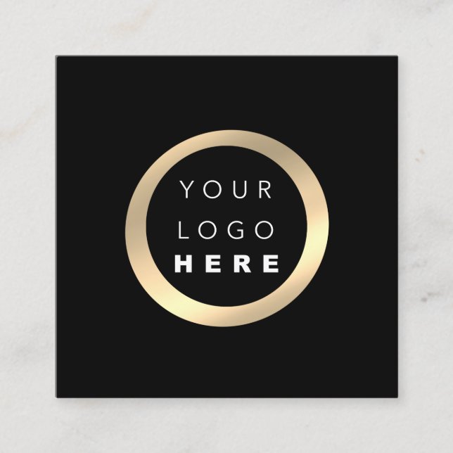 Modernes Minimal Berufliches Logo VIP elegant weiß Quadratische Visitenkarte (Vorderseite)