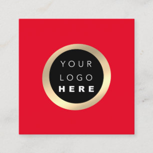 Modernes Minimal Berufliches Logo VIP Red Lux Gold Quadratische Visitenkarte