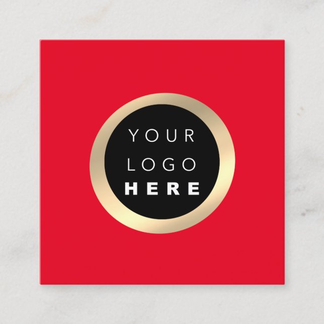 Modernes Minimal Berufliches Logo VIP Red Lux Gold Quadratische Visitenkarte (Vorderseite)