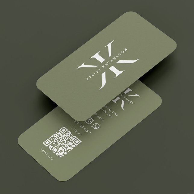 Modernes Minimal Berufliches Monogram Logo K Sage Visitenkarte (Modern Minimal Professional Monogram Logo K Sage Business Card
☆★
☆★
☆★
☆★
☆★
(35664)
 | 
)
