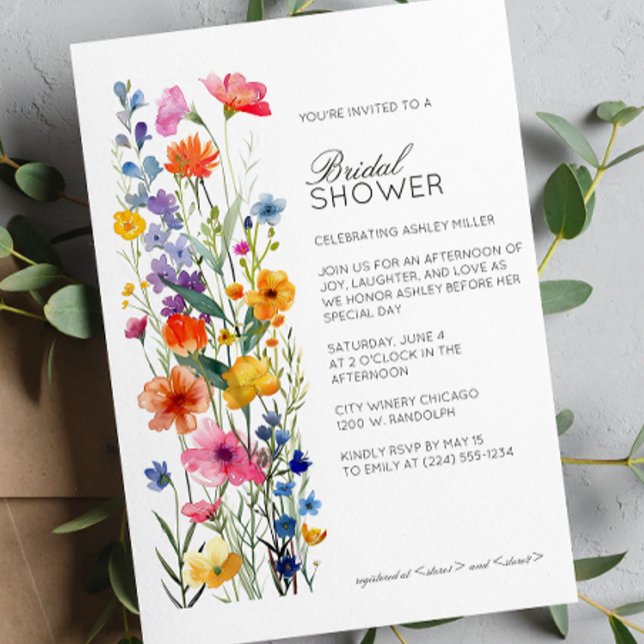 Modernes Minimal-Blumen-Detail-Hochzeitsszenario-B Einladung (Von Creator hochgeladen)
