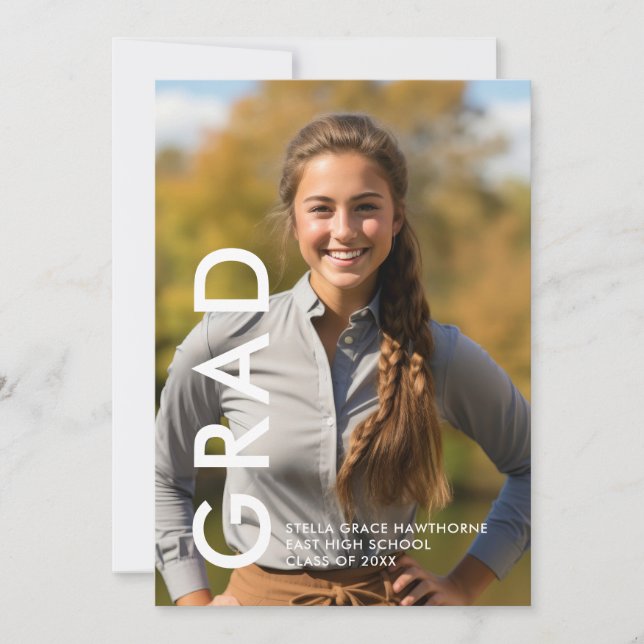 Modernes Minimal Bold Grad  Ankündigung (Vorderseite)