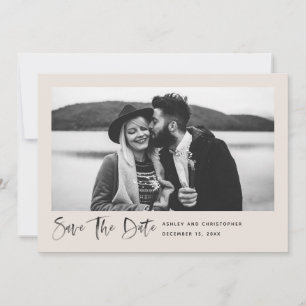 Modernes Minimal Brush Script Foto BLUSH Save The Date