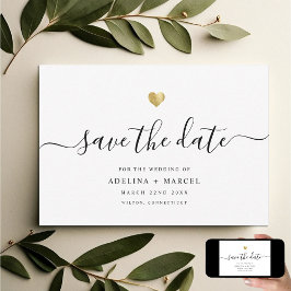 Modernes Minimal Calligraphy Chic Gold Save The Date