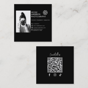 Modernes Minimal-Camera-Fotograf-Bild-Logo Quadratische Visitenkarte