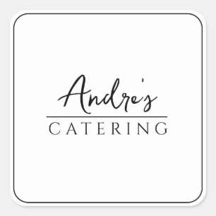 Modernes Minimal Catering Kulinarisches Etikett Quadratischer Aufkleber
