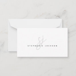 Modernes Minimal Chic Stilvolles Monogramm Berufli Mitteilungskarte