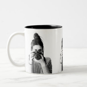 Modernes Minimal Clean 3 Foto Foto Zweifarbige Tasse