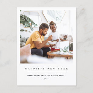 MODERNES MINIMAL CLEAN CUSTOM FOTO GLÜCKLICH NEUES FEIERTAGSPOSTKARTE