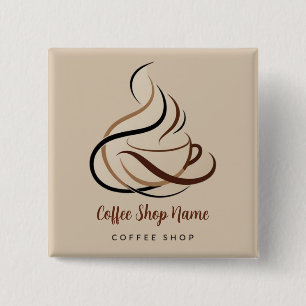 Modernes Minimal Coffee Shop beruflich Button