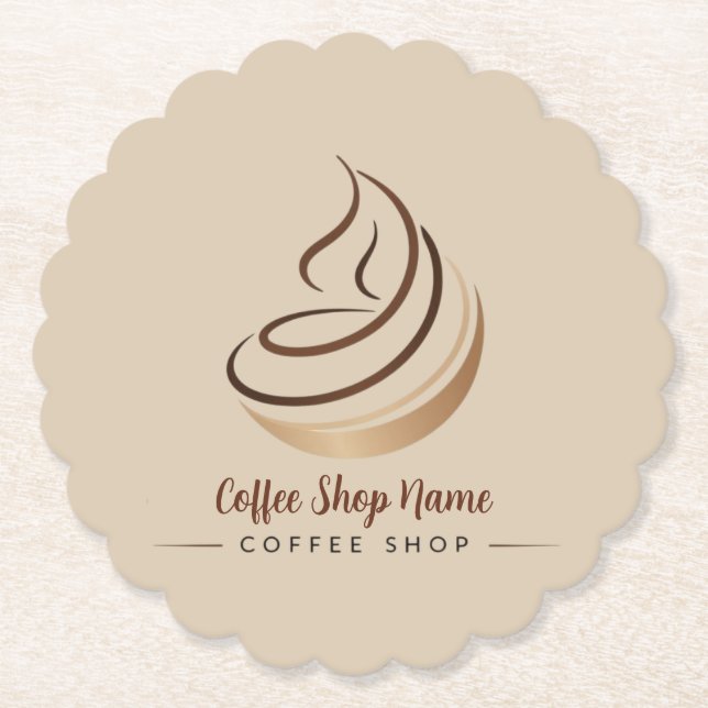 Modernes Minimal Coffee Shop beruflich Untersetzer (Vorderseite)