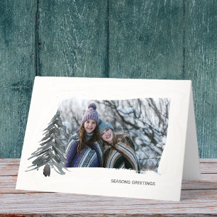 Modernes Minimal Custom Foto Falten Weihnachtskale Feiertagskarte